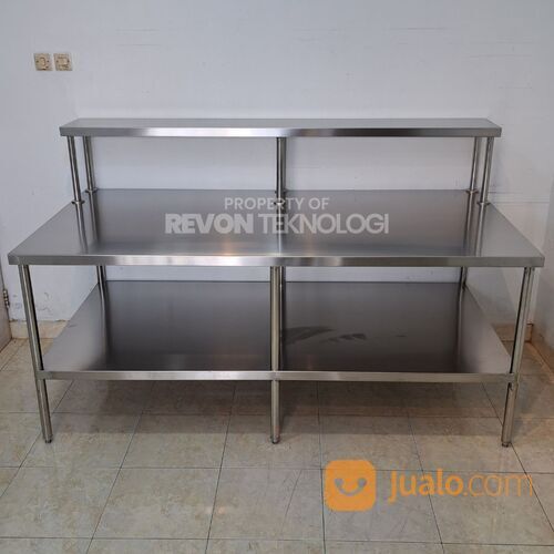 Meja Preparation stainless standar dapur komersil, restoran, hotel bisa custom di samarinda