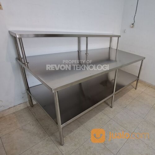 Meja Preparation stainless standar dapur komersil, restoran, hotel bisa custom di samarinda