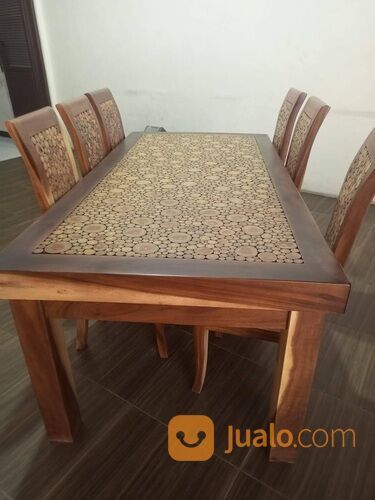 Meja kursi makan kayu jati