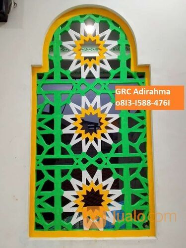 KRAWANGAN JENDELA MASJID UKURAN MENYESUAIKAN MOTIF BUNGA ISLAMI