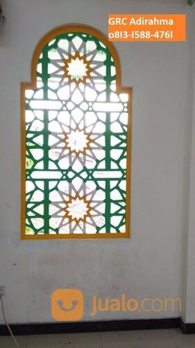 KRAWANGAN JENDELA MASJID UKURAN MENYESUAIKAN MOTIF BUNGA ISLAMI