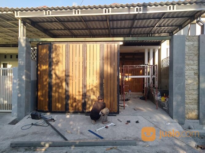 Pagar conwood lipat tikung minimalis