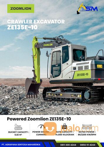CRAWLER EXCAVATOR ZE135E-10 CAPACITY 14 TON ZOOMLION