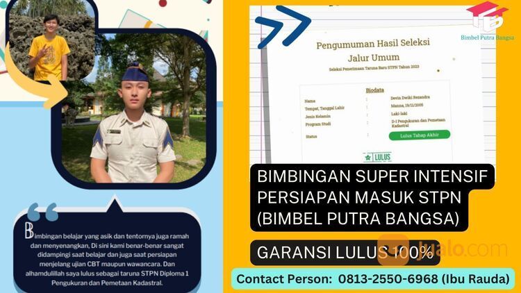 Tempat Kursus Masuk Sekolah Tinggi Pertanahan Nasional (STPN) Jogja Papua Barat NTT NTB