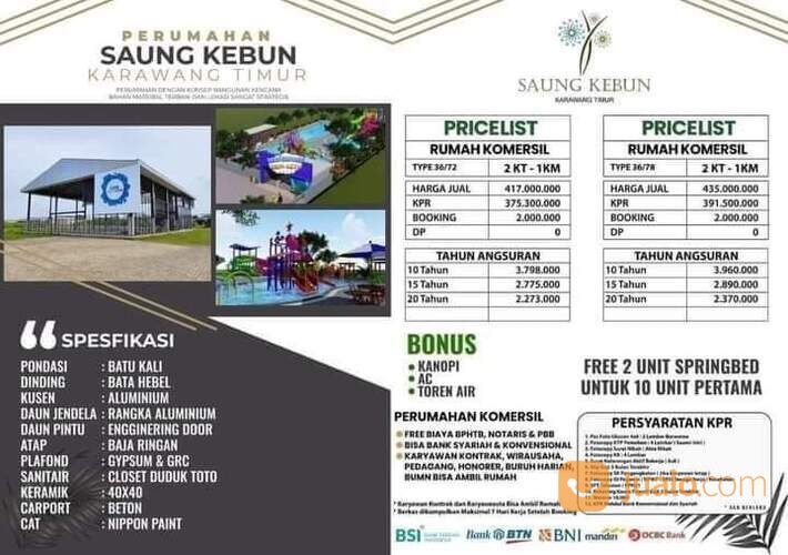 SAUNG KEBUN KARAWANG RUMAH TYPE 36/78 .DI.BANDROL.435.JUTA,DENGAN 2 JUTA BISA PROSES AKAD