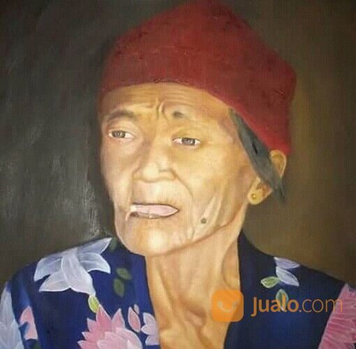 Lukis wajah di kanvas