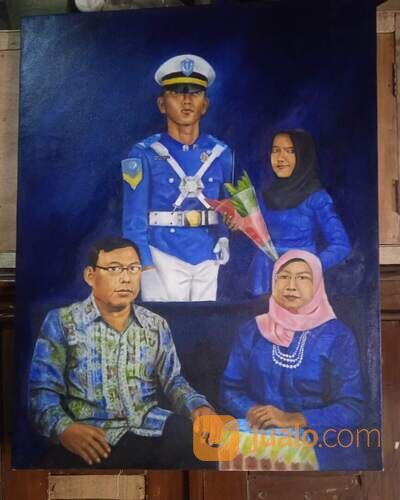 Lukis wajah di kanvas