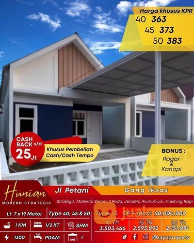 PROMO RUMAH 300 AN JUTA TIPE 40 45 50 JALAN DANAU SENTARUM PONTIANAK