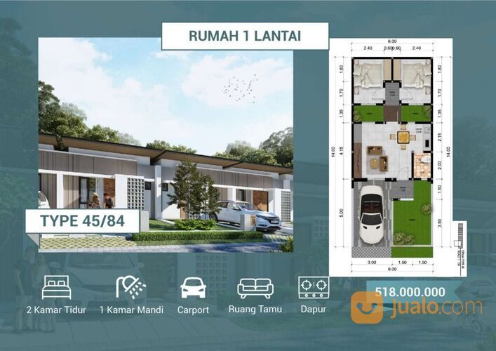 Rumah modern lokasi strategis di Garden Residence Karangploso