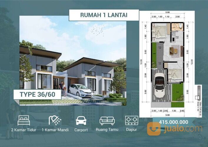 Rumah modern lokasi strategis di Garden Residence Karangploso
