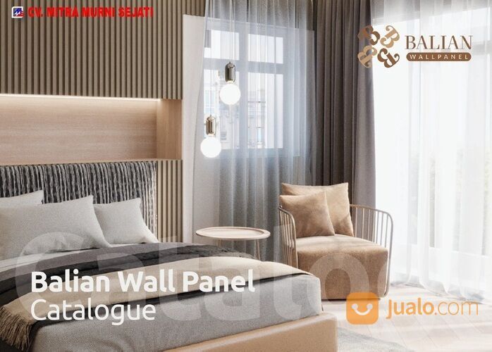Dinding WPC Balian Wall Panel Triangle Double Bar solid kayu