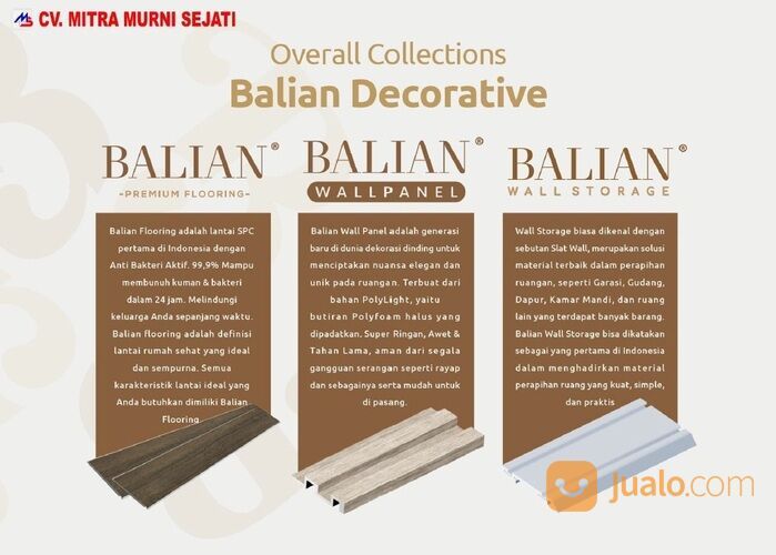 Dinding WPC Balian Wall Panel Triangle Double Bar solid kayu