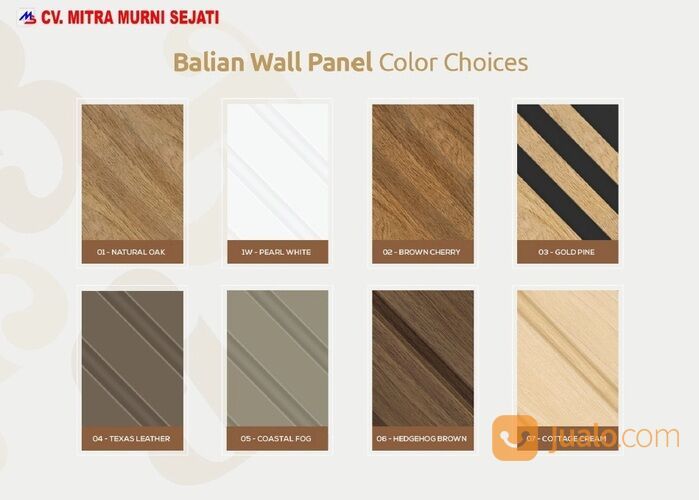 Dinding WPC Balian Wall Panel Triangle Double Bar solid kayu