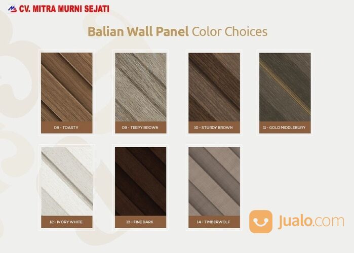 Dinding WPC Balian Wall Panel Triangle Double Bar solid kayu