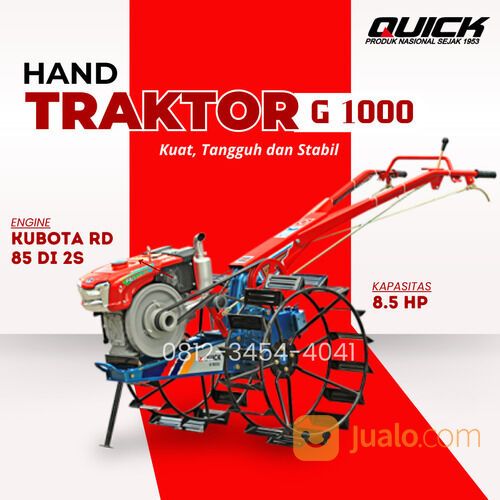 Traktor tangan Bajak Ladang Sawah Quick + Diesel RD 85 Komplit