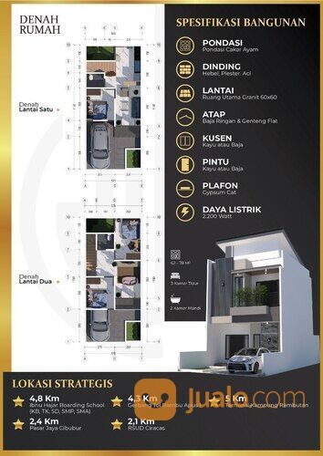 Rumah syariah deket tol dan stasiun lrt ciracas