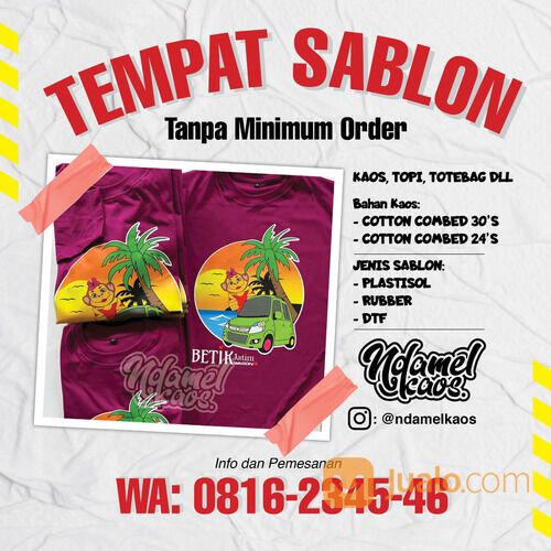 WA 0816-2345-46, Tempat Sablon Kaos Plastisol Satuan di Surabaya
