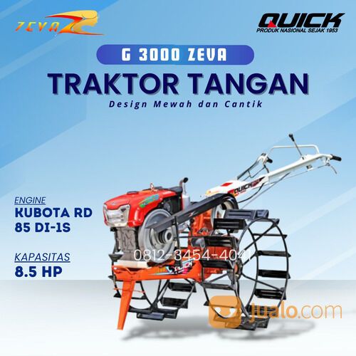Traktor Quick Zeva G3000 | Mesin traktor tangan Bajak Sawah 8.5 HP