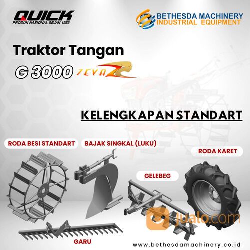 Traktor Quick Zeva G3000 | Mesin traktor tangan Bajak Sawah 8.5 HP