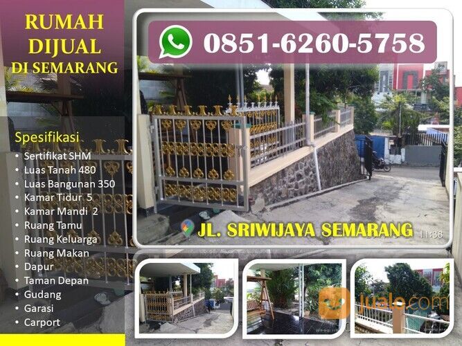 STRATEGIS, WA/Tlp : 0851-7245-5758, Rumah Luas di Jl. Sriwijaya Semarang