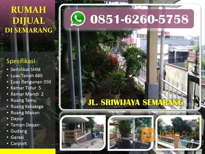 STRATEGIS, WA/Tlp : 0851-7245-5758, Rumah Luas di Jl. Sriwijaya Semarang
