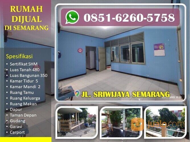 STRATEGIS, WA/Tlp : 0851-7245-5758, Rumah Luas di Jl. Sriwijaya Semarang