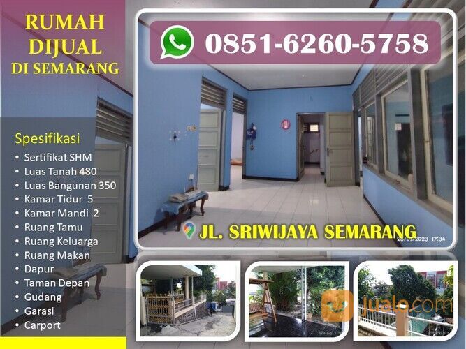 STRATEGIS, WA/Tlp : 0851-7245-5758, Rumah Luas di Jl. Sriwijaya Semarang