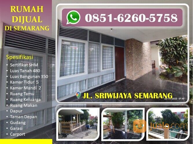 STRATEGIS, WA/Tlp : 0851-7245-5758, Rumah Luas di Jl. Sriwijaya Semarang