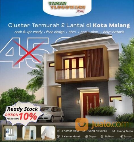 Rumah Malang Kota Bangunan 2 Lantai lokasi Dekat pasar Gadang Malang