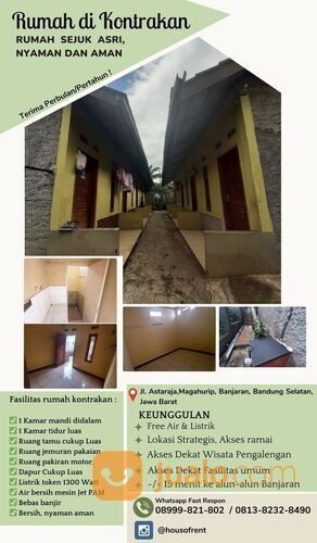 Rumah di Sewa/kontrakan terjangkau lokasi strategis wilayah Banjaran Bandung Selatan
