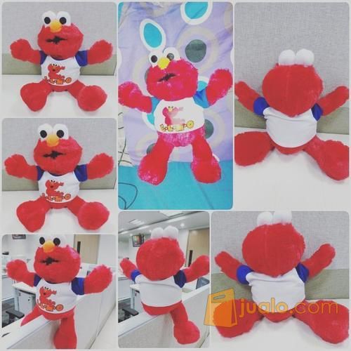 Boneka tokoh kartun Si Elmo(kaos)bulu merah film THE SESAME STREET SNI