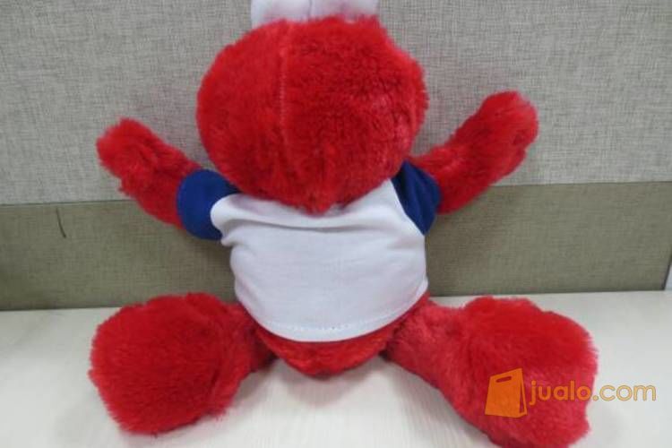 Boneka tokoh kartun Si Elmo(kaos)bulu merah film THE SESAME STREET SNI