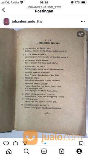 Buku primbon kejawen langka: Baboning Kitab Primbon, Aneka, Solo, tahun 1980an