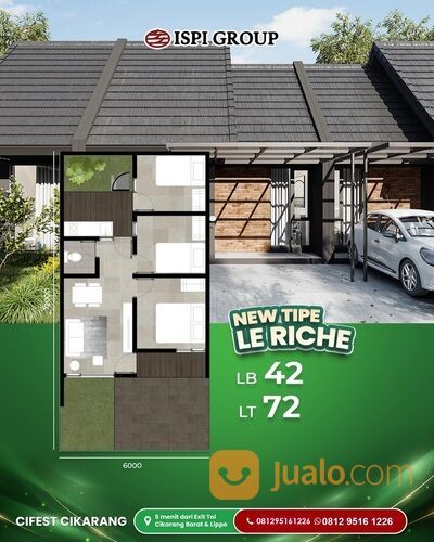 Rumah Cifest Hill Cikarang Bagus dan Strategis Tipe Le Riche 3 Kamar Tidur