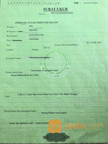 Tanah 62 are, Jl. Melang Kaja Ungasan GOA GONG GWK Kuta Selatan