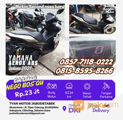 YAMAHA AEROX ABS Tahun 2021 Warna Silver