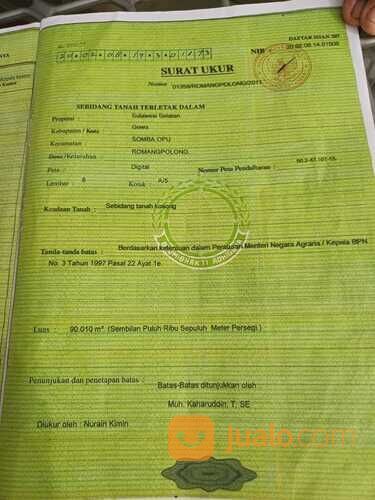 Tanah Poros 9 Ha 1 km dari Kampus UIN Samata.