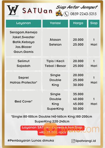 Premium Laundry Express Siap Antar Jemput dimanapun Anda berada.