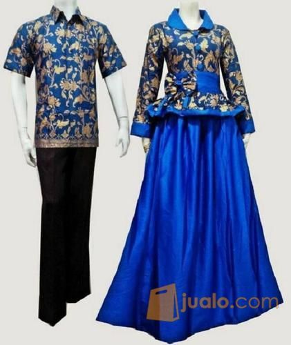 Couple Gamis Hijab Muslimah Peplum Batik Prodo Ukir