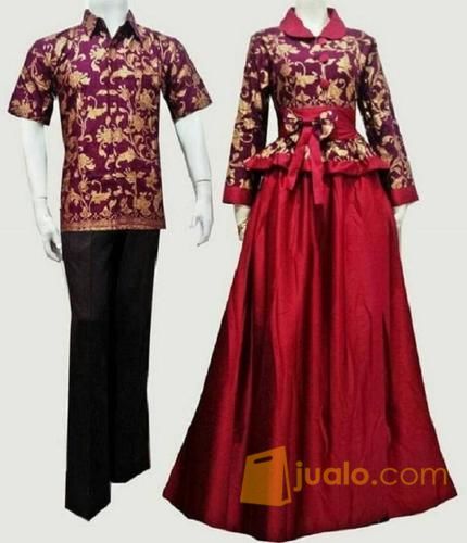 Couple Gamis Hijab Muslimah Peplum Batik Prodo Ukir