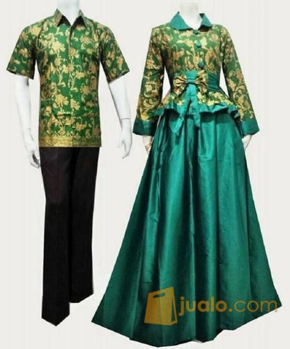 Couple Gamis Hijab Muslimah Peplum Batik Prodo Ukir