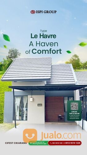 Rumah Bagus dan Strategis Cifest Hill Cikarang Tipe Le Havre 3 Kamar Tidur