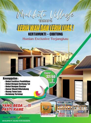 Rumah Subsidi Fenomenal Promo Menarik Siap Huni "Mahkota Village Cibitung"