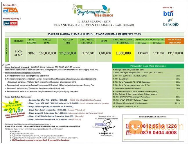 Rumah Jayasampurna Residence Lokasi Strategis dekat dari Kawasan MM2100, EJIP, Delta Silicon