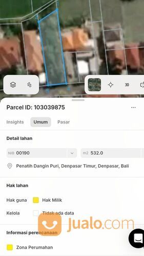 Tanah 5,32 are, Jl. Sekar Jepun Penatih Dangin Puri Gatsu Timur Denpasar