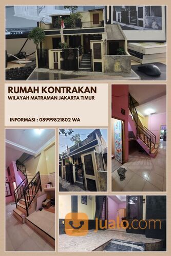 Rumah Dikontrakan 2 lantai Wilayah Pisangan Baru Matraman Jakarta Timur Siap huni