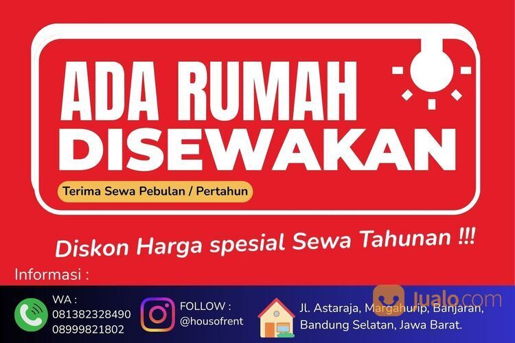 Rumah dikontrakan harga terjangkau strategis Wilayah Banjaran Bandung Selatan Jawa Barat