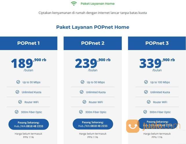 POPnet Internet Tanpa Batas Kuota, Internetnya Orang Kota Bekasi