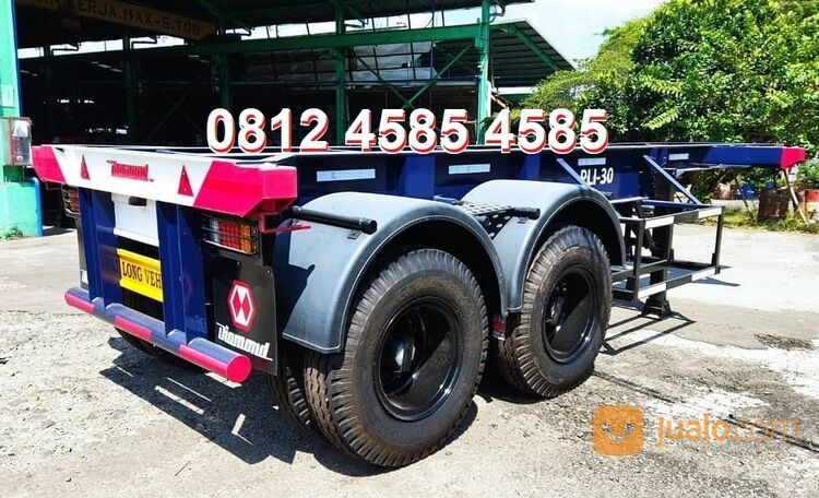 Harga Buntut Ekor Trailer Head Trailer Rangka 20 Feet 2 Axle Trailer Skeleton 20 Feet Trailer 2 Axle