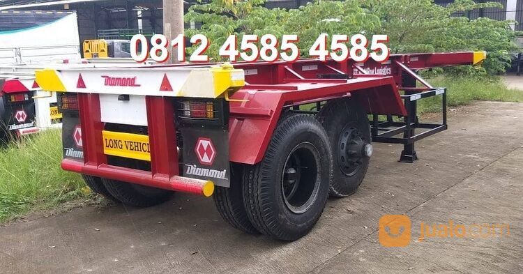 Harga Buntut Ekor Trailer Head Trailer Rangka 20 Feet 2 Axle Trailer Skeleton 20 Feet Trailer 2 Axle